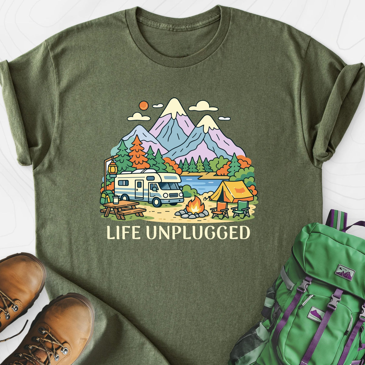 Life Unplugged Lightweight T-Shirt Gift For Hiker