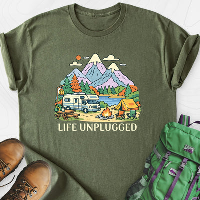 Life Unplugged Lightweight T-Shirt Gift For Hiker