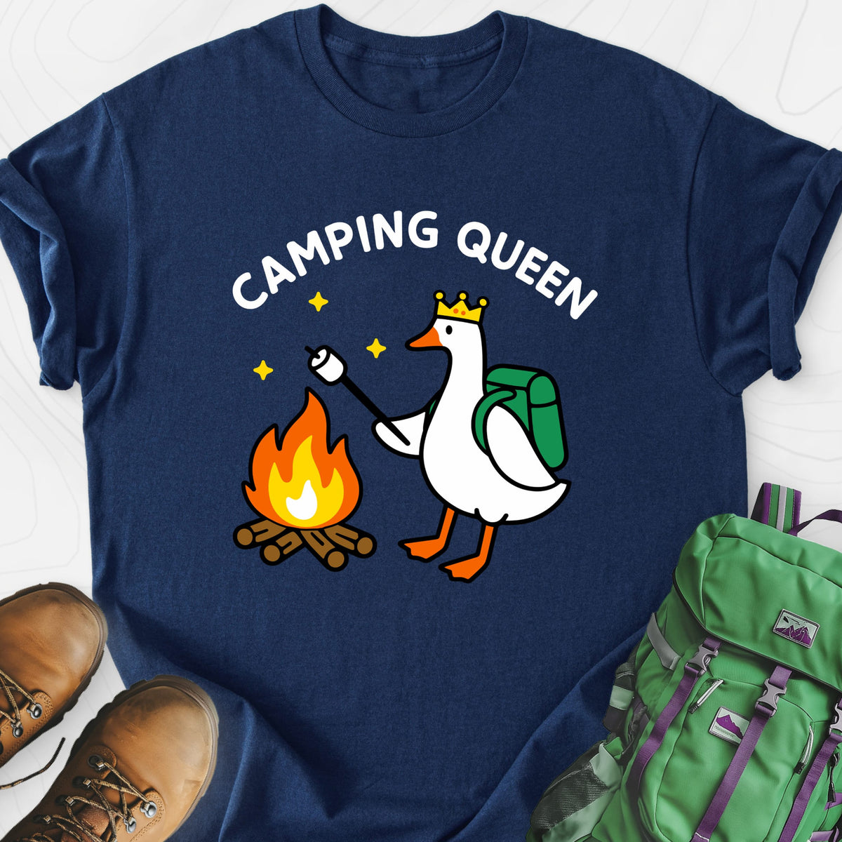 Camping Queen Lightweight T-Shirt Gift For Hiker