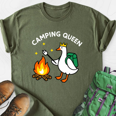 Camping Queen Lightweight T-Shirt Gift For Hiker