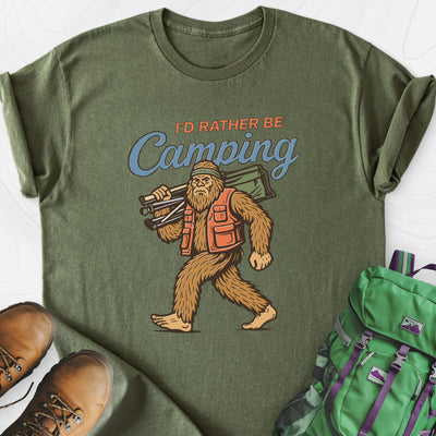 I’d Rather Be Camping Lightweight T-Shirt Gift For Hiker