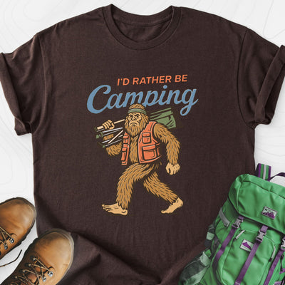 I’d Rather Be Camping Lightweight T-Shirt Gift For Hiker