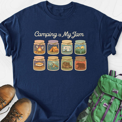 Camping Is My Jam Lightweight T-Shirt Gift For Hiker