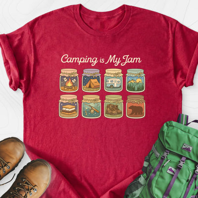 Camping Is My Jam Lightweight T-Shirt Gift For Hiker