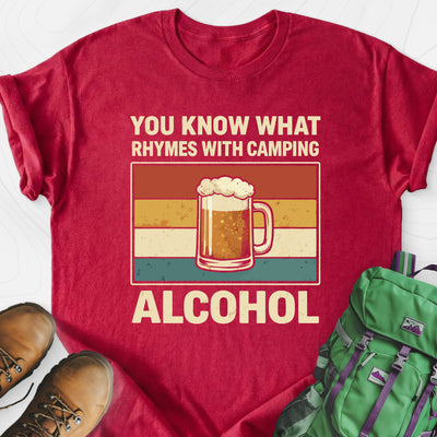 Camping Rhymes With Alcohol Lightweight T-Shirt Gift For Hiker
