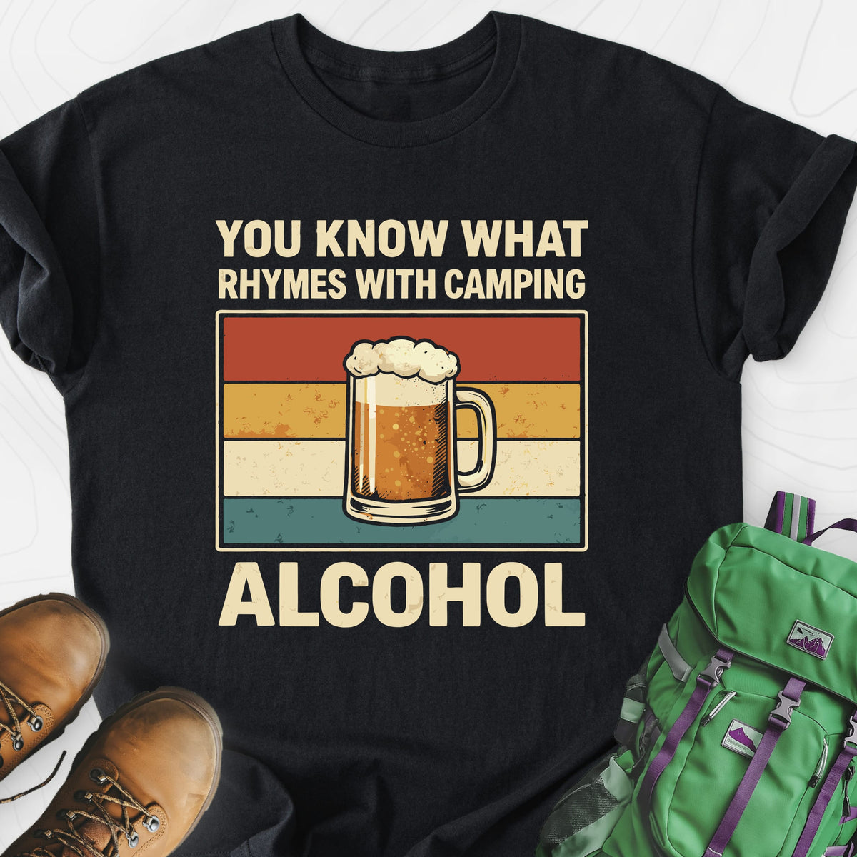 Camping Rhymes With Alcohol Lightweight T-Shirt Gift For Hiker