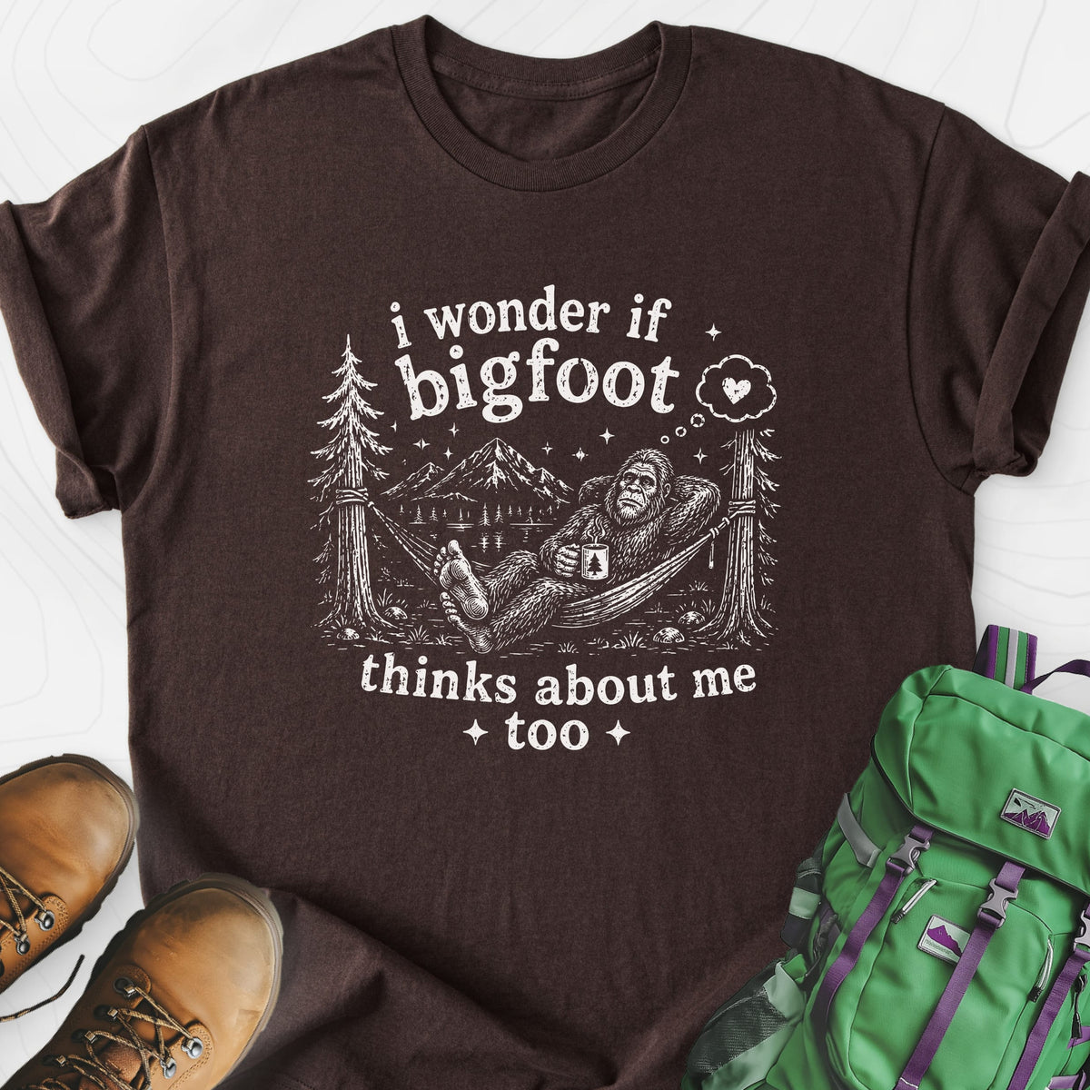 Bigfoot Daydream Lightweight T-Shirt Gift For Hiker
