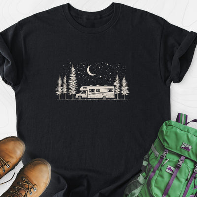 Moonlit RV Nights Lightweight T-Shirt Gift For Hiker