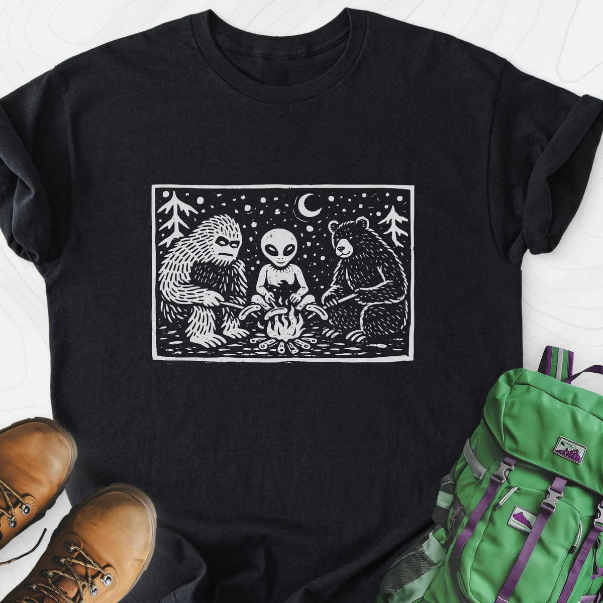 Campfire Legends Lightweight T-Shirt Gift For Hiker