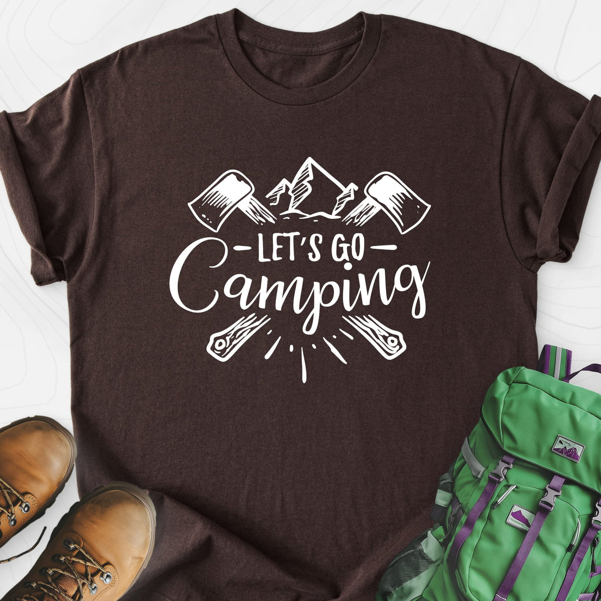 Let's Go Camping Lightweight T-Shirt Gift For Hiker