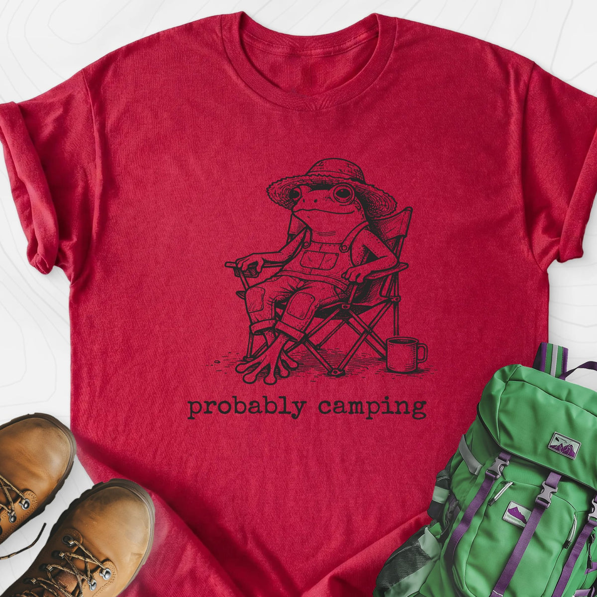 Probably Camping Lightweight T-Shirt Gift For Hiker