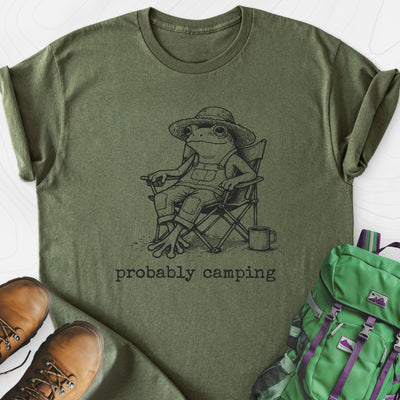 Probably Camping Lightweight T-Shirt Gift For Hiker