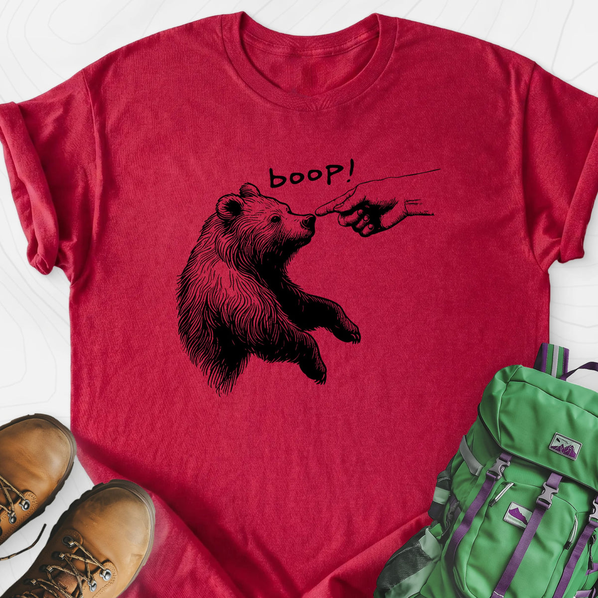 Boop Bear Lightweight T-Shirt Gift For Hiker
