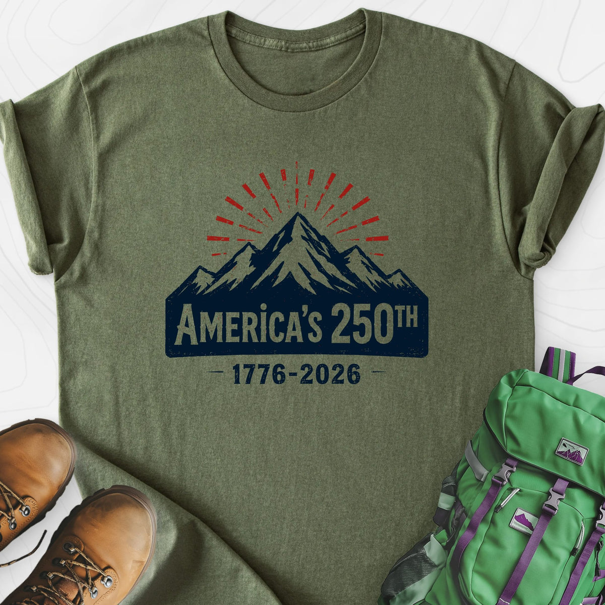 Mountain 250th Lightweight T-Shirt Gift For Hiker