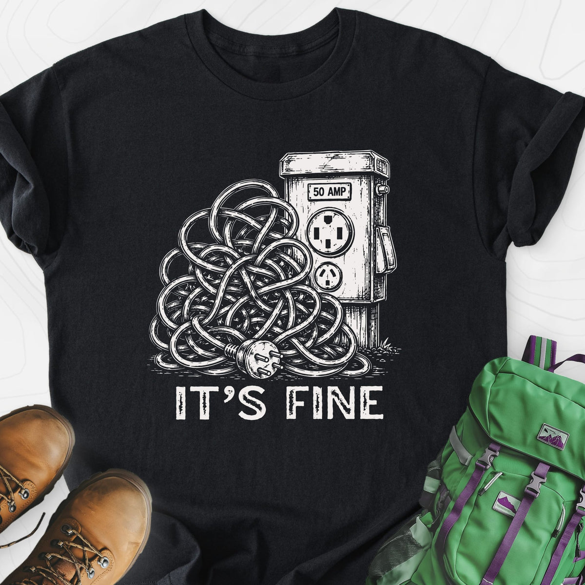 It's Fine Lightweight T-Shirt Gift For Hiker