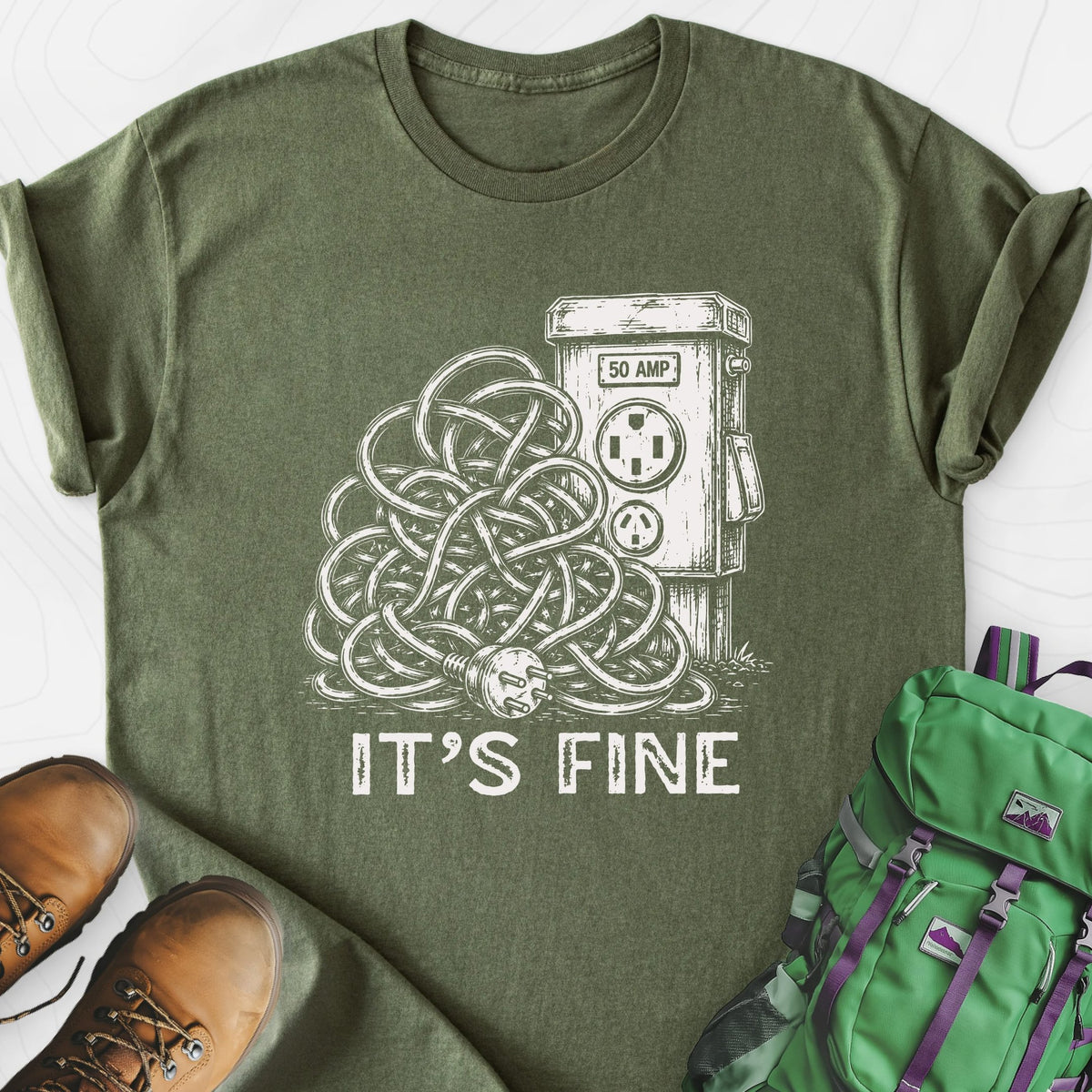 It's Fine Lightweight T-Shirt Gift For Hiker