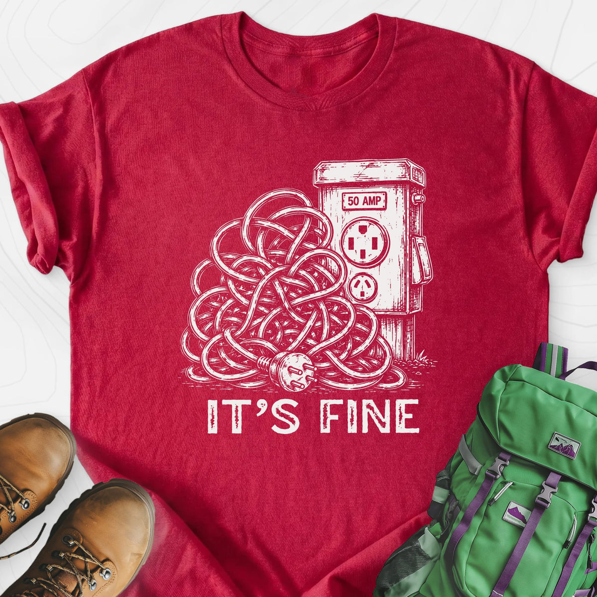 It's Fine Lightweight T-Shirt Gift For Hiker
