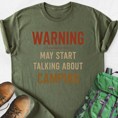 Camping Warning Lightweight T-Shirt Gift For Hiker