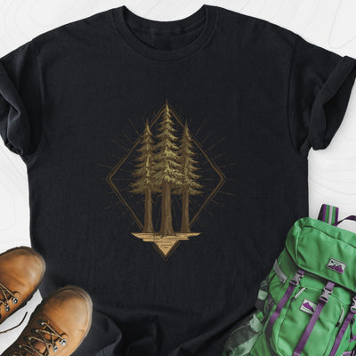 Pine Forest Badge Lightweight T-Shirt Gift For Hiker