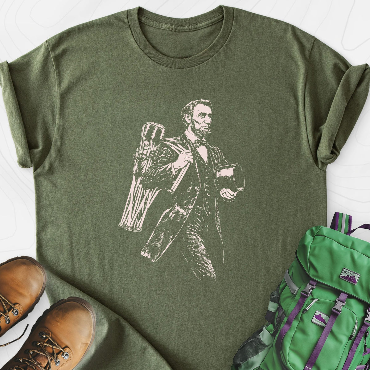 Lincoln Camping Gear Lightweight T-Shirt Gift For Hiker