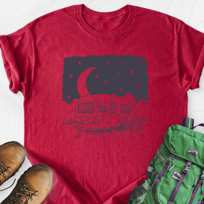 Night Camper Lightweight T-Shirt Gift For Hiker