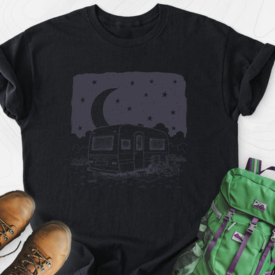 Night Camper Lightweight T-Shirt Gift For Hiker