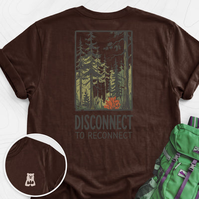 Disconnect Forest Back Print Lightweight T-Shirt Gift For Hiker