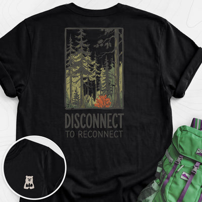 Disconnect Forest Back Print Lightweight T-Shirt Gift For Hiker