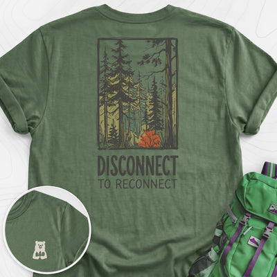 Disconnect Forest Back Print Lightweight T-Shirt Gift For Hiker