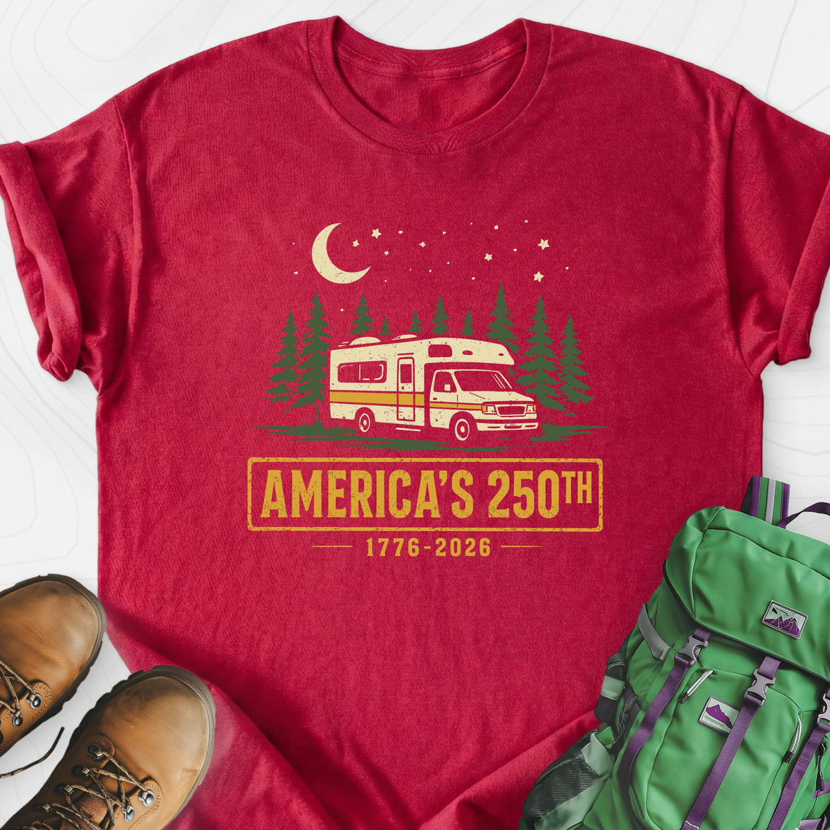 250th Camper Nights Lightweight T-Shirt Gift For Hiker