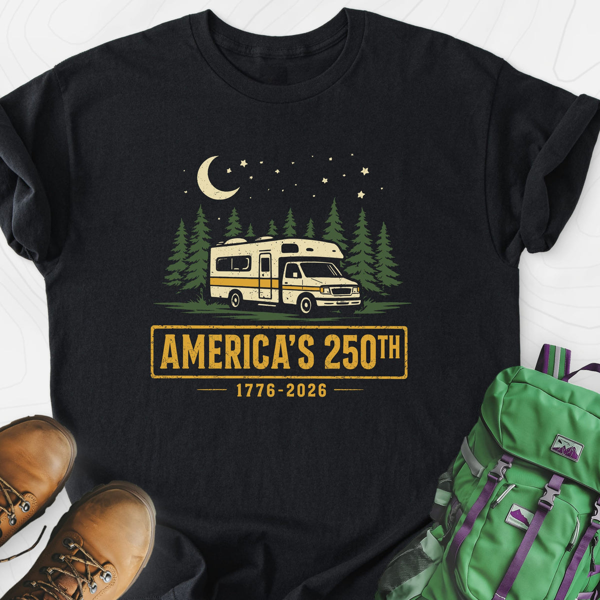 250th Camper Nights Lightweight T-Shirt Gift For Hiker