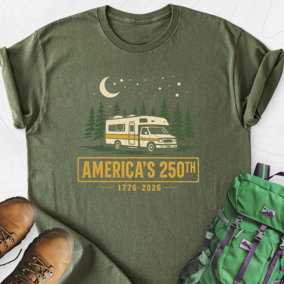 250th Camper Nights Lightweight T-Shirt Gift For Hiker