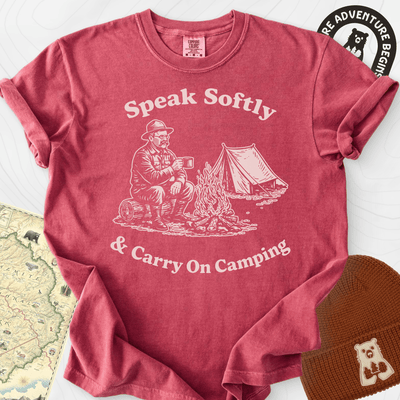Speak Softly Campfire T-Shirt Gift For Hiker