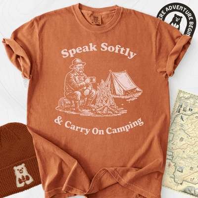 Speak Softly Campfire T-Shirt Gift For Hiker
