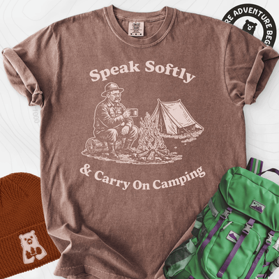 Speak Softly Campfire T-Shirt Gift For Hiker
