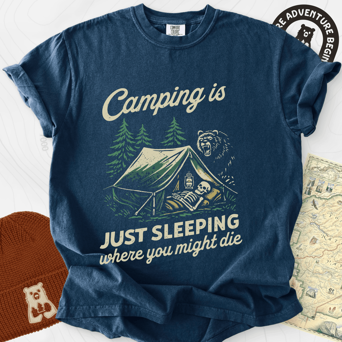 Camping Is Just Sleeping T-Shirt Gift For Hiker