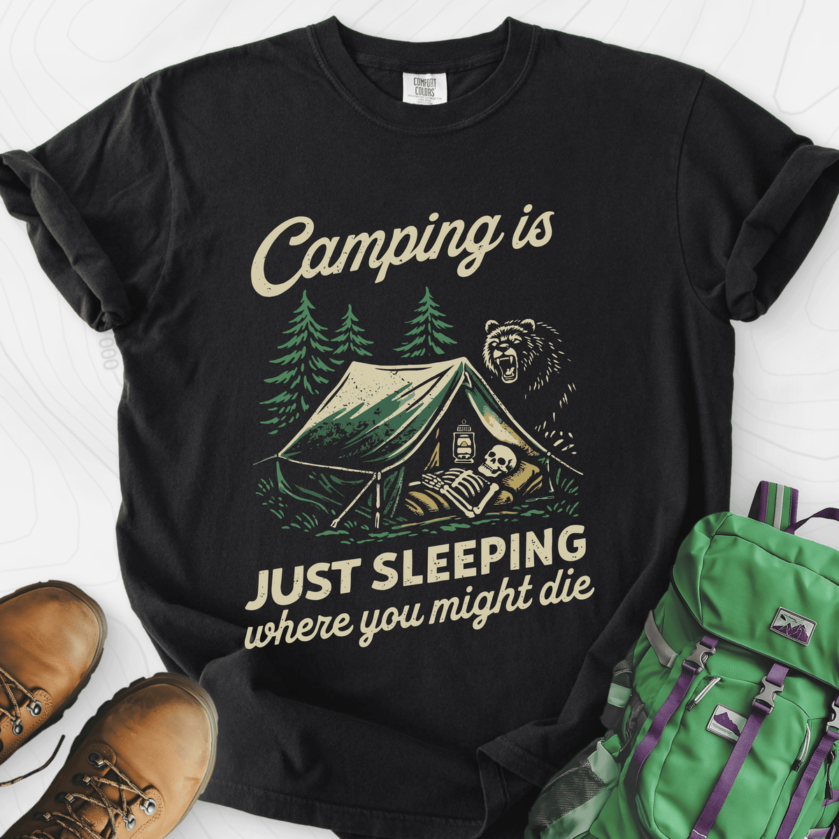 Camping Is Just Sleeping T-Shirt Gift For Hiker