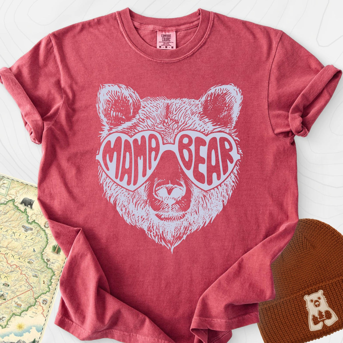 Mama Bear T-Shirt Gift For Hiker