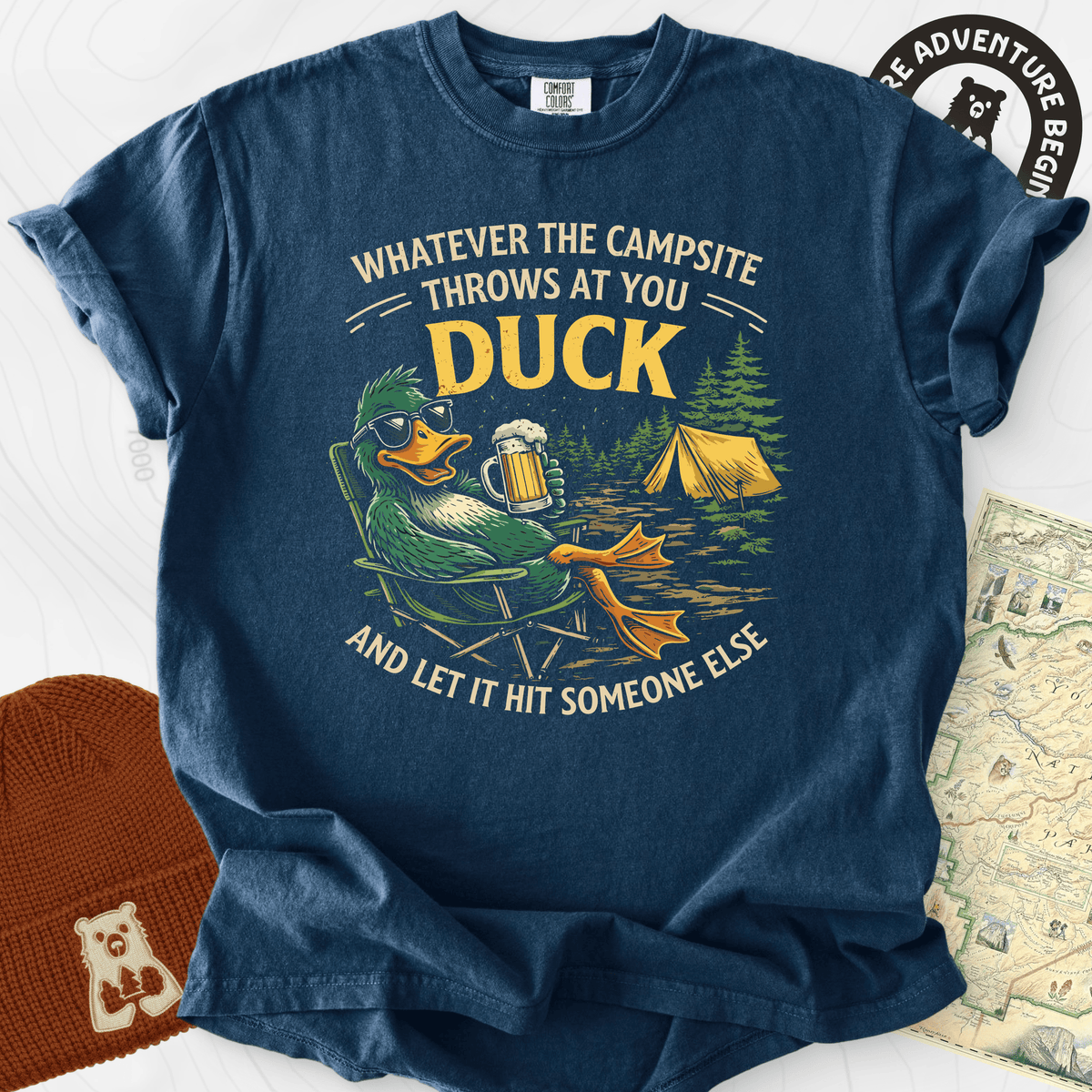 Duck and Let It Hit T-Shirt Gift For Hiker