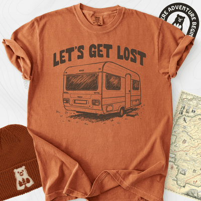 Let's Get Lost Camper T-Shirt Gift For Hiker