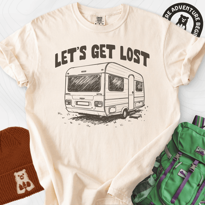 Let's Get Lost Camper T-Shirt Gift For Hiker