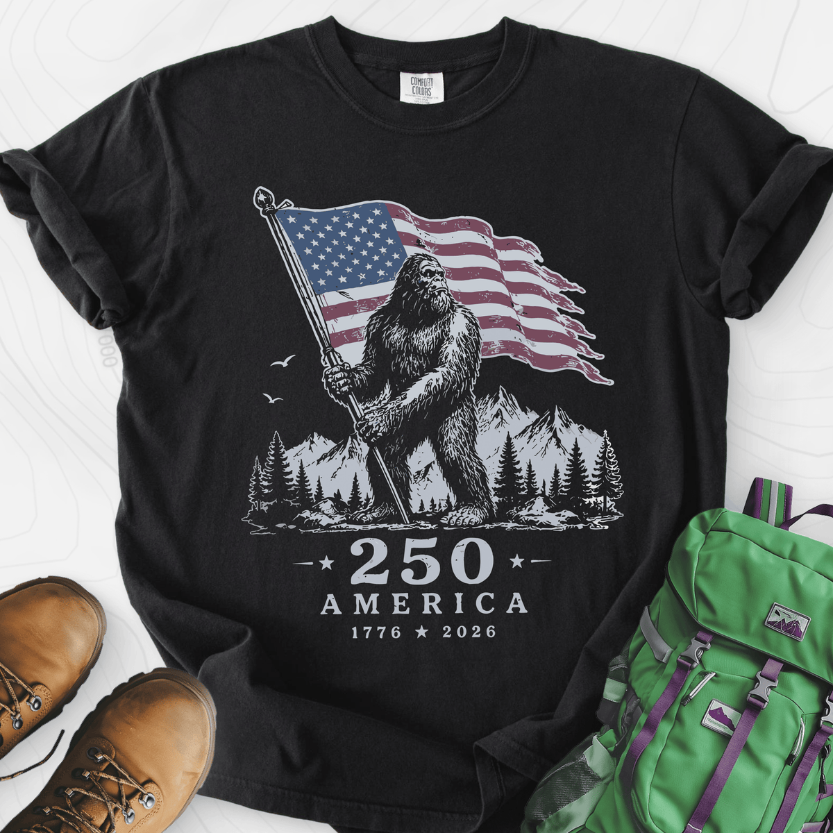 Bigfoot Patriot T-Shirt Gift For Hiker