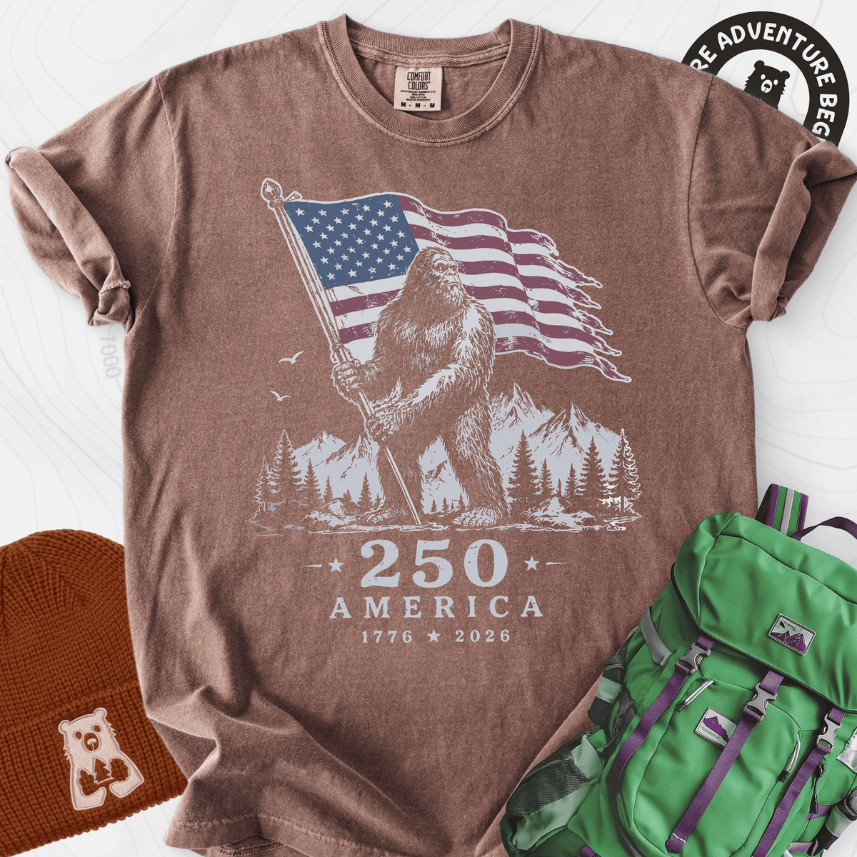 Bigfoot Patriot T-Shirt Gift For Hiker