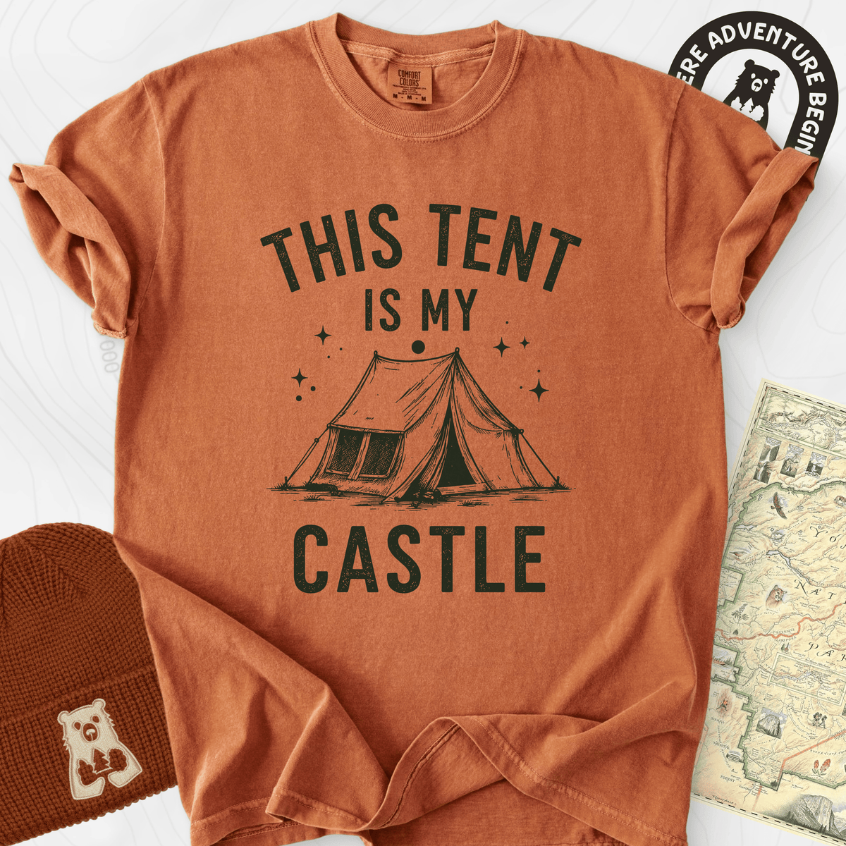Tent Castle T-Shirt Gift For Hiker