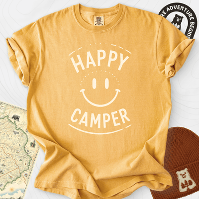 Happy Camper Smile T-Shirt Gift For Hiker