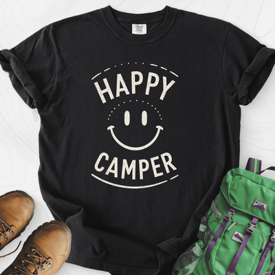Happy Camper Smile T-Shirt Gift For Hiker