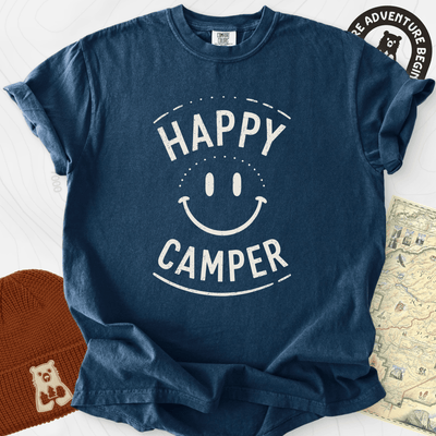 Happy Camper Smile T-Shirt Gift For Hiker