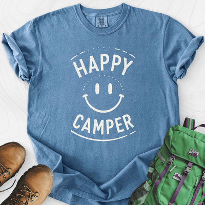 Happy Camper Smile T-Shirt Gift For Hiker