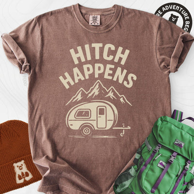 Hitch Happens T-Shirt Gift For Hiker