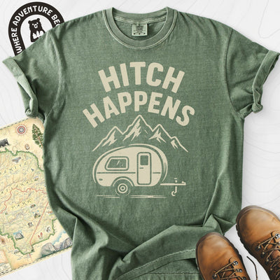 Hitch Happens T-Shirt Gift For Hiker